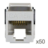 Cat5e Keystone Jack, V-Max Series, Gray, 50 Pack