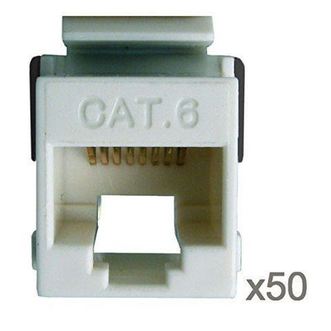 Cat6 Keystone Jack, V-Max Series, Gray, 50 Pack