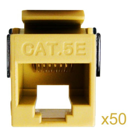 Cat5e Keystone Jack, V-Max Series, Ivory, 50 Pack