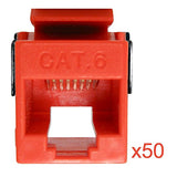 Cat6 Keystone Jack, V-Max Series, Orange, 50 Pack