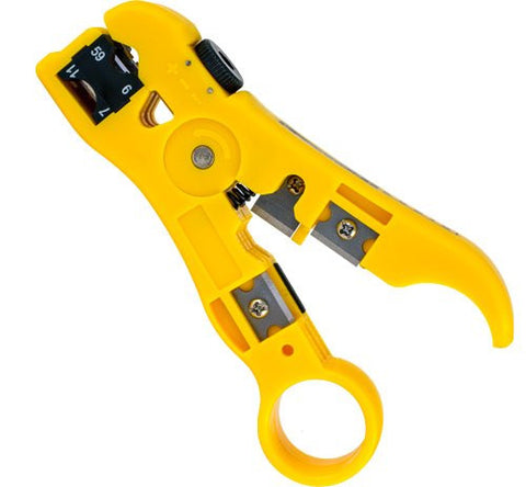 Universal Stripping Tool for RG59, RG6, RG7, RG11, CATs and Flat Telephone Wire