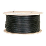 Cat6, Shielded, UV Jacket, Outdoor, CMX, Messenger, 1000ft, Black, Bulk Ethernet Cable, Wooden Spool