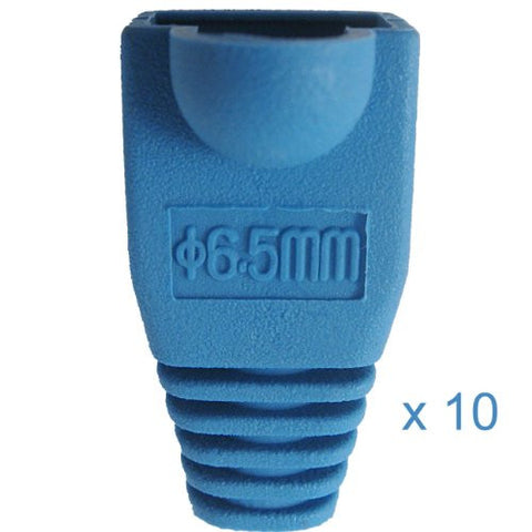 RJ45 Slip-On Boot, 6.5mm, Blue, 10 Pack