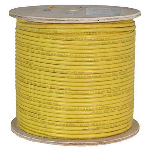 Cat6A 10G, UTP, 23AWG, Solid Bare Copper, PVC, 1000ft, Yellow, Bulk Ethernet Cable