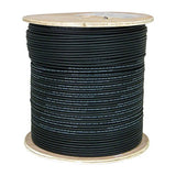 CAT5E, Shielded Dual Jacket, Direct Burial, 2000ft, Black, Bulk Ethernet Cable, Wooden Spool