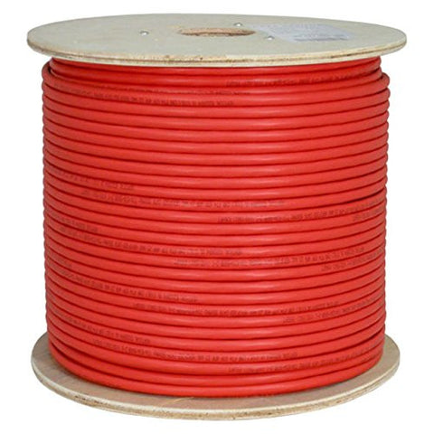 Cat6A 10G, UTP, 23AWG, Solid Bare Copper, PVC, 1000ft, Red, Bulk Ethernet Cable