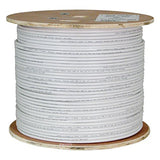 Cat6A 10G, Shielded, 23AWG, Solid Bare Copper, PVC, 1000ft, White, Bulk Ethernet Cable