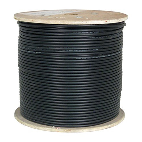CAT6A 10G, Shielded, 23AWG, Solid Bare Copper, PVC, 1000ft, Black, Bulk Ethernet Cable