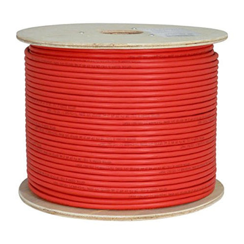 CAT6A 10G, Shielded, 23AWG, Solid Bare Copper, PVC, 1000ft, Red, Bulk Ethernet Cable