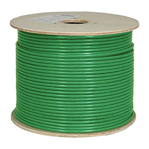 CAT6A 10G, Shielded, 23AWG, Solid Bare Copper, PVC, 1000ft, Green, Bulk Ethernet Cable