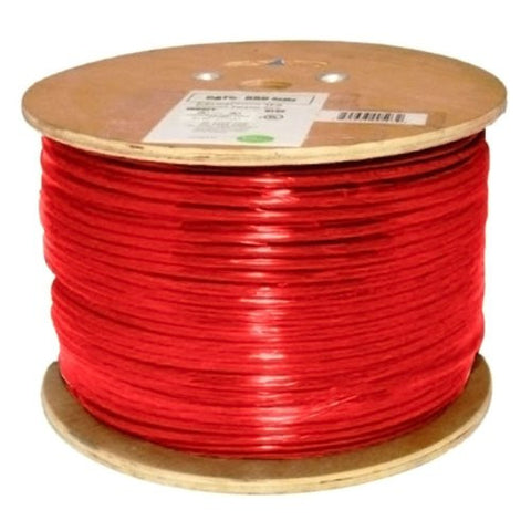 Cat6, 550 MHz, Shielded, 23AWG, Solid Bare Copper, 1000ft, Red, Bulk Ethernet Cable