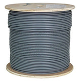 Cat6A 10G, UTP, 23AWG, Solid Bare Copper, PVC, 1000ft, Gray, Bulk Ethernet Cable