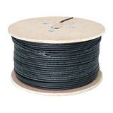 Cat5e, Shielded, 350 Mhz, UV Jacket, Outdoor, CMX, 1000ft, Black, Bulk Ethernet Cable, Wooden Spool