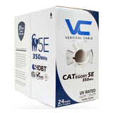 Cat5e, 350 Mhz, UTP, UV Jacket, Outdoor, CMX, 1000ft, White, Bulk Ethernet Cable