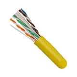 Cat6A 10G, UTP, 23AWG, Solid Bare Copper, PVC, 1000ft, Yellow, Bulk Ethernet Cable